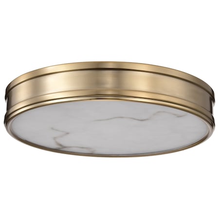 Nuvo Kendall, 14 Inch LED Flush Mount, Burnished Brass with Alabaster Glass 62/2121